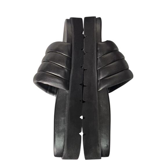 Seychelles Womens Sz 10 Vibe Check Leather Slip On Black Platform Puffer Sandals - Picture 5 of 10